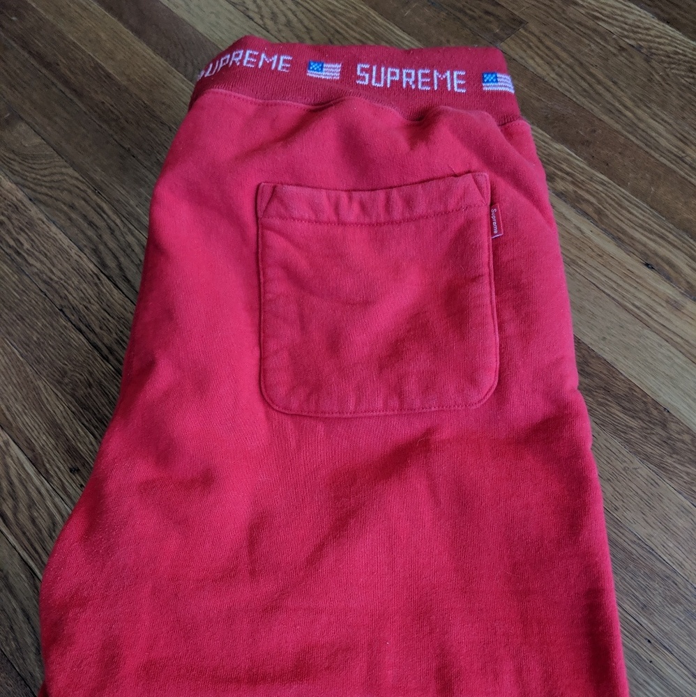Supreme red sweatpants